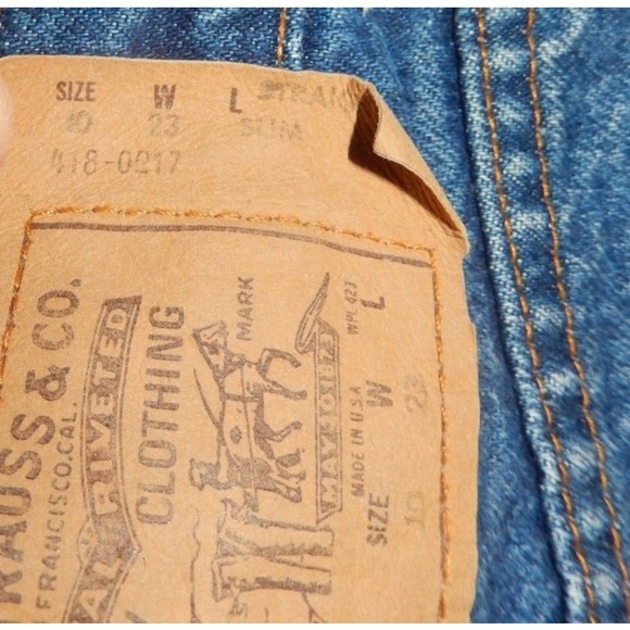 Vintage Levis 418 Orange Tab Jeans Kids 10 (22x23 1/4) Slim Straight Made In USA - Picture 5 of 9